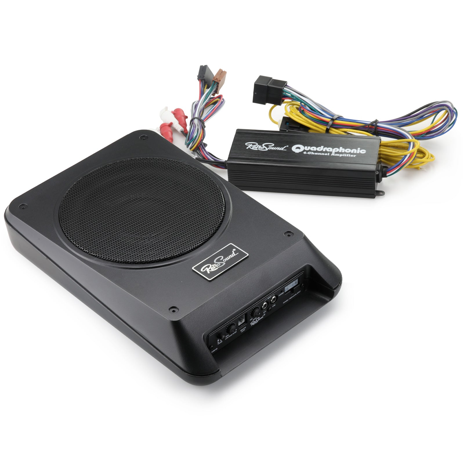 RetroSound® SUB8100 Subwoofer and Quadraphonic Amplifier Bundle Retro