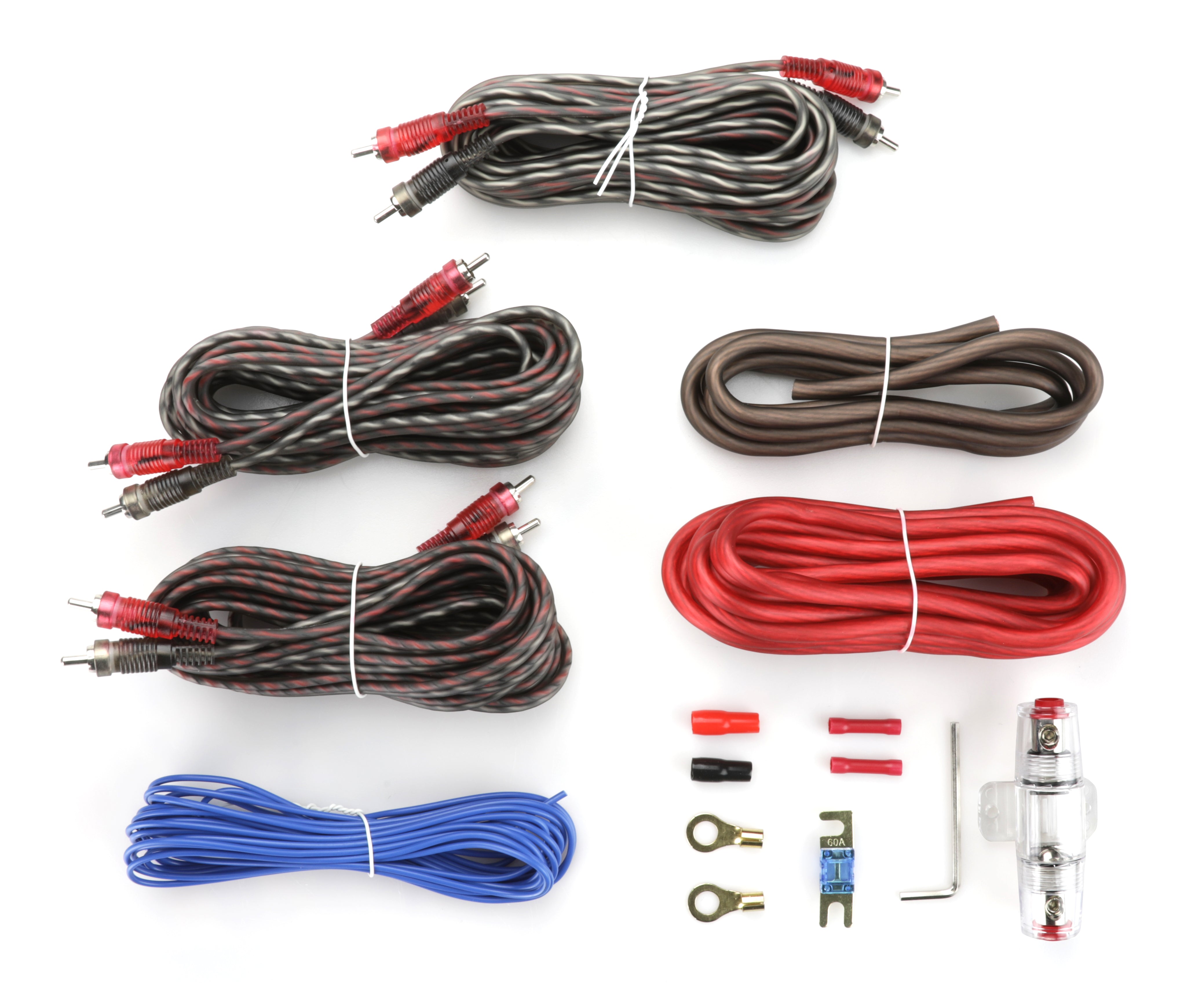 Unique Bargains 5 in 1 Vehicle Car Audio Battery Copper Cable Amplifier  Wiring Kit Set 