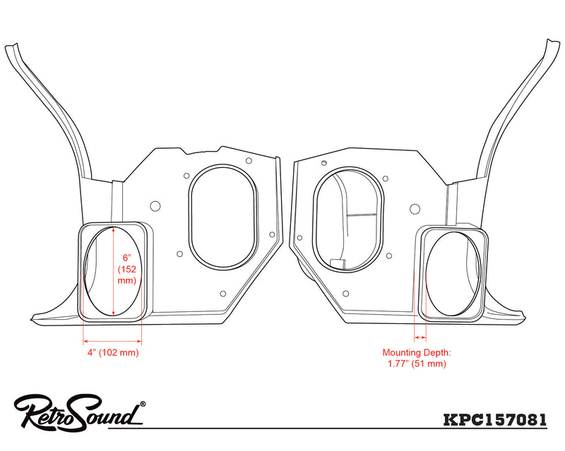 thumbnail image 2 of Action Crash Passenger Side Kick Panel Trim For 1969 Chevrolet Camaro - Black, 46192FH 2 of 6