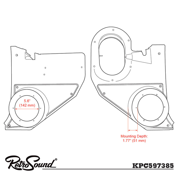 Black Speaker Kick Panels For 1973-1987 Chevy GMC Pickup, Blazer, Suburban-974181