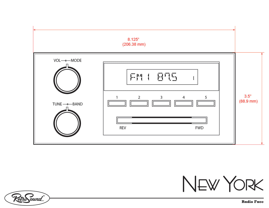 1991-93 Chevrolet Caprice New York 1.5 DIN Radio-RetroSound