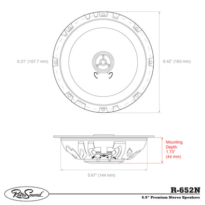6.5-Inch Premium Ultra-thin Ford E-250 Econoline Front Door Replacement Speakers