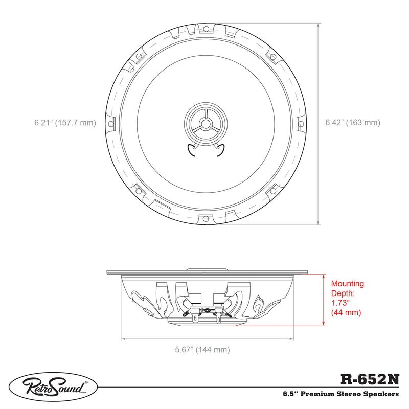 6.5-Inch Premium Ultra-thin Dodge Colt Rear Deck Replacement Speakers