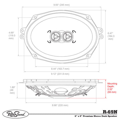 Dash Replacement Speaker for 1960-64 Ford Galaxie-RetroSound