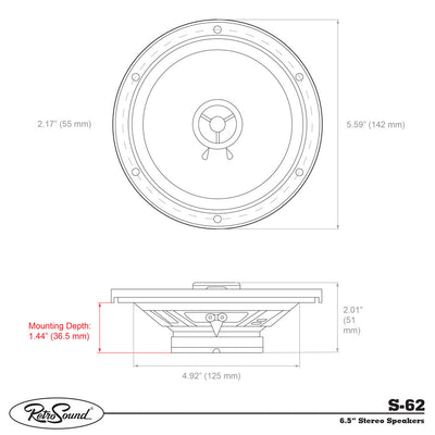 6.5-Inch Standard Series Honda CRX Front Door Replacement Speakers