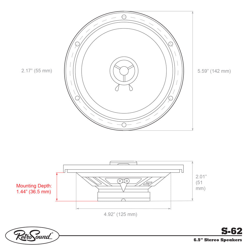 6.5-inch Standard Series GMC Suburban Rear Door Replacement Speakers, image size:1000x1000