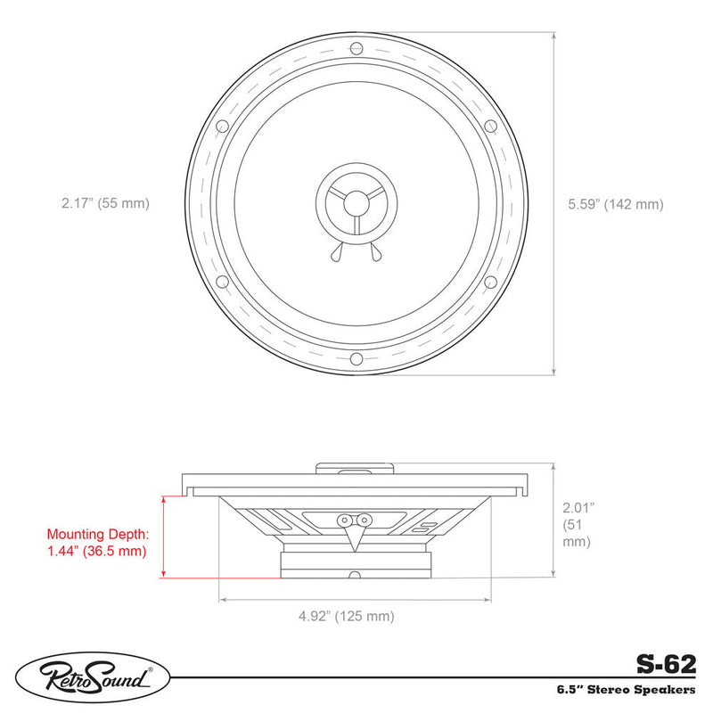6.5-Inch Standard Series Ford E-150 Econoline Front Door Replacement Speakers
